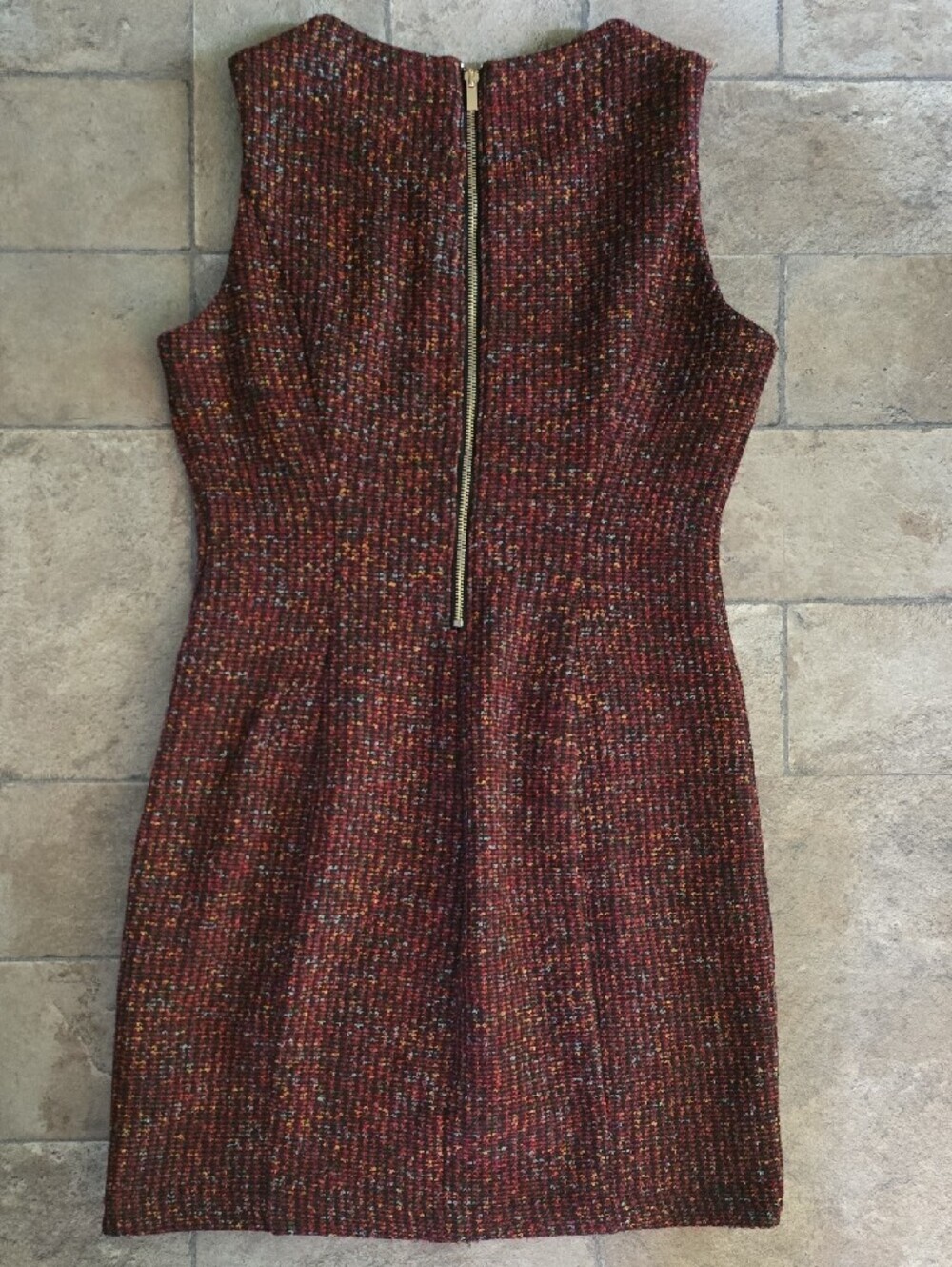 Liverpool Burgundy Tweed Mini Shift Dress - Picture 11 of 13